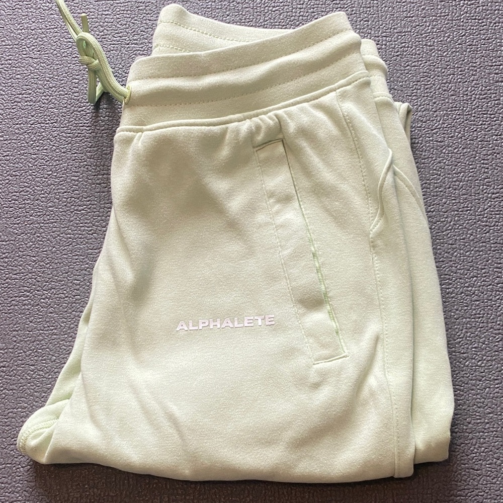 Alphalete Pale Green Track Joggers